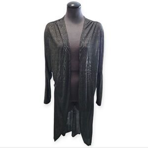 NWT H&M SHEER BLACK AND GOLD METALIC KIMONO/CARDIGAN